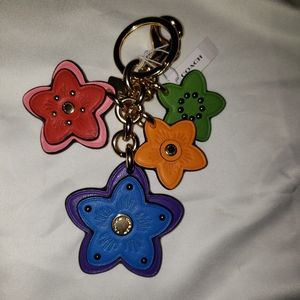 Coach flower keychain